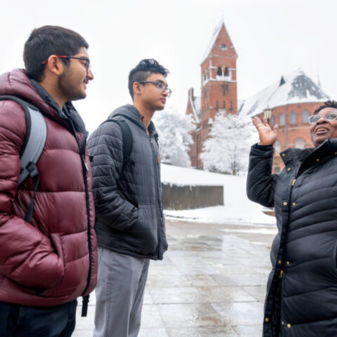 Donuts with the Dean on Ho Plaza. First day of classes Spring 2023